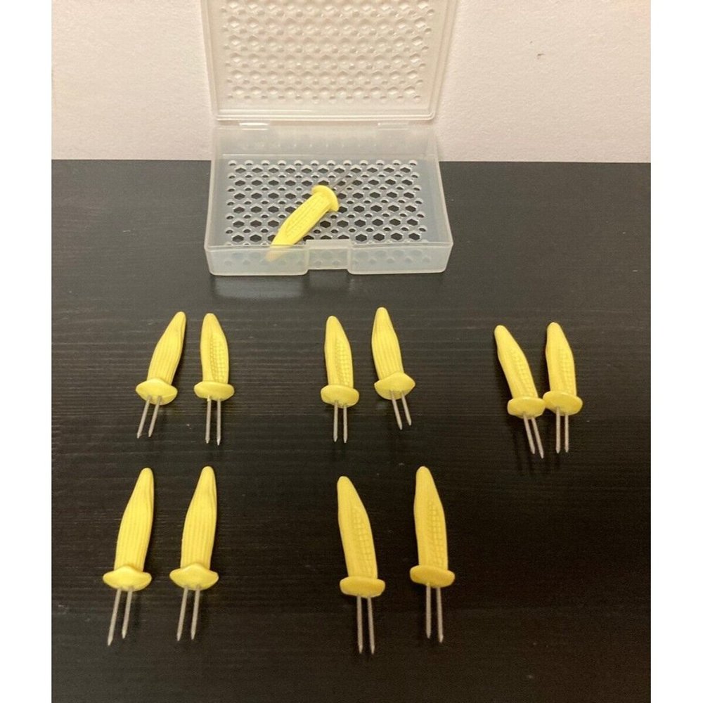 Vintage Corn On The Cob Holders Set Of 5 Yellow Corn